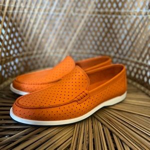 Harry’s of London Orange Leather Boat Shoe